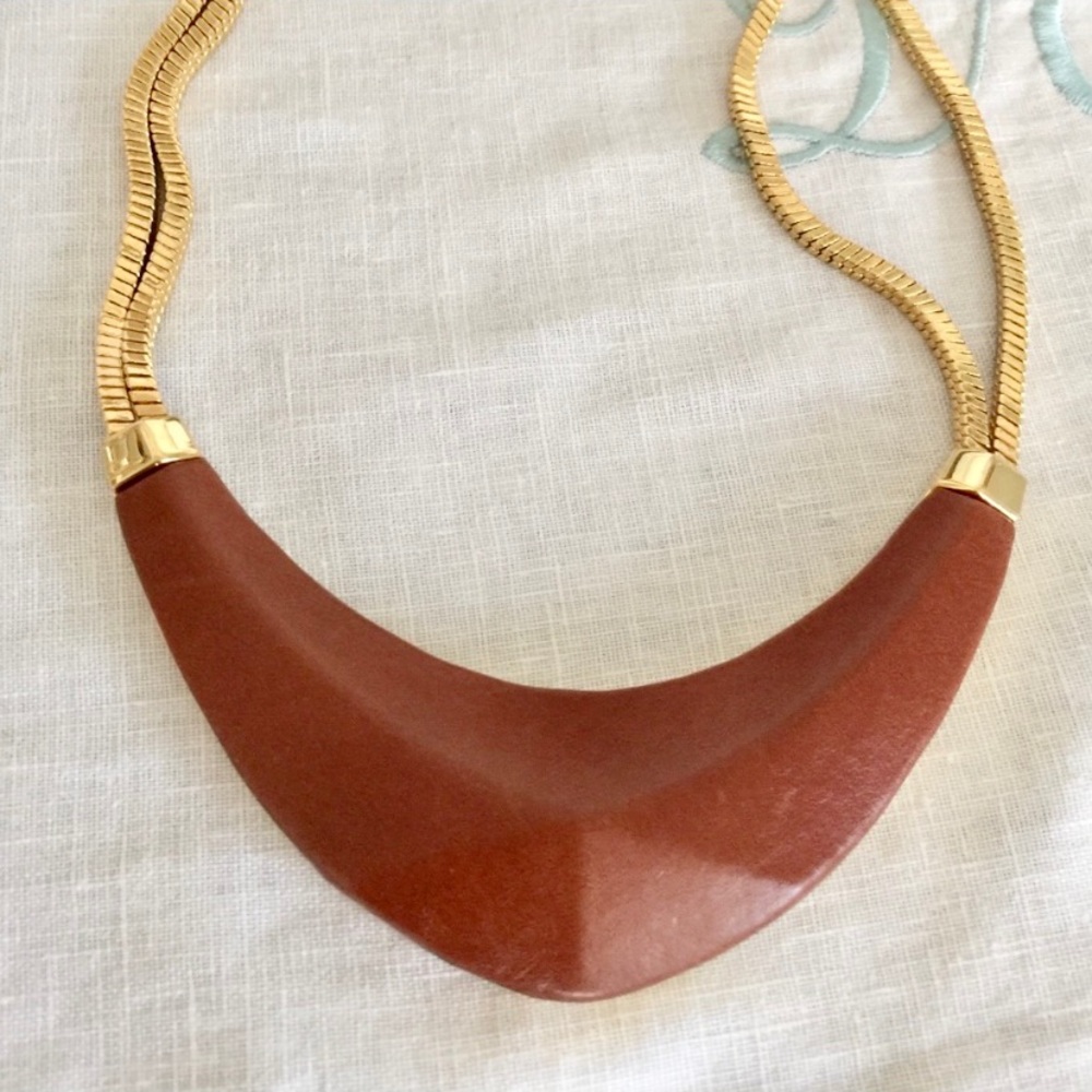 Vince Camuto Leather & Gold Plated necklace